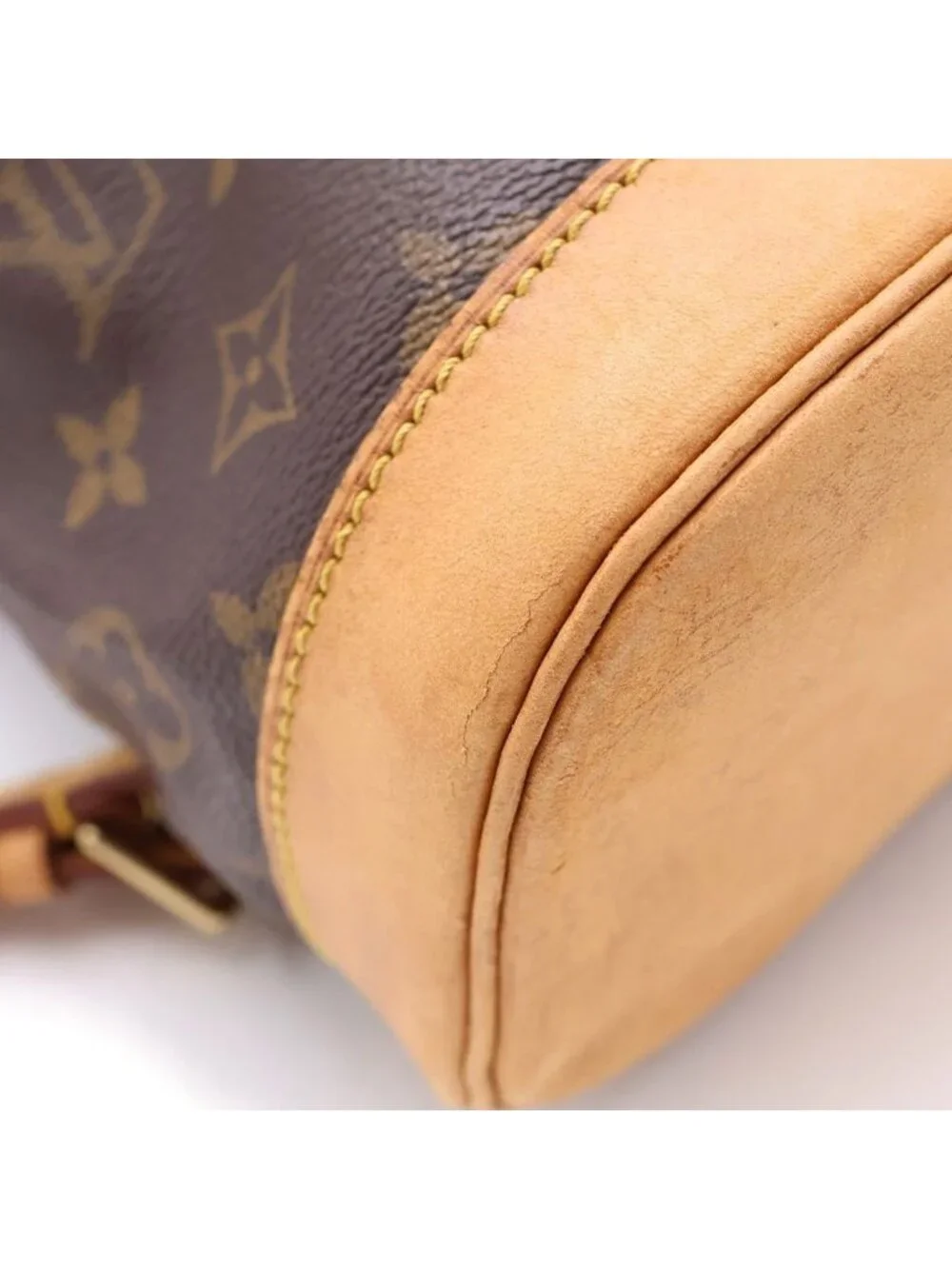 Louis Vuitton Monogram Montsouris PM Backpack Brown Leather Gold